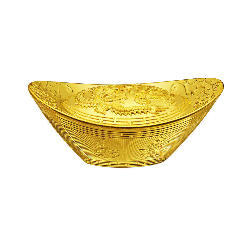 正大金空心龙凤呈祥足金黄金元宝结婚送礼金条5g其他