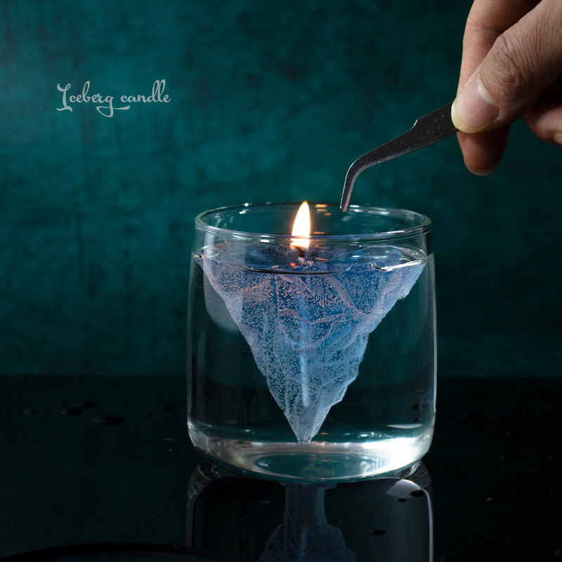 果冻创意漂浮冰山香薰蜡烛家居摆件男友烛光香薰蜡烛