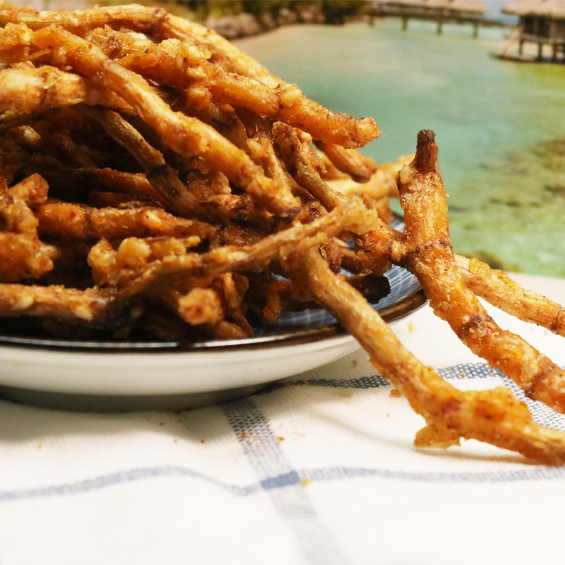 两袋贵州特产油炸折耳根鱼腥草香脆零食小吃麻辣折耳根