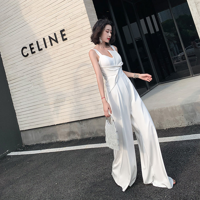 个性晚礼服2022新款高贵宴会名媛白色长款高端气质艺考礼服女声乐