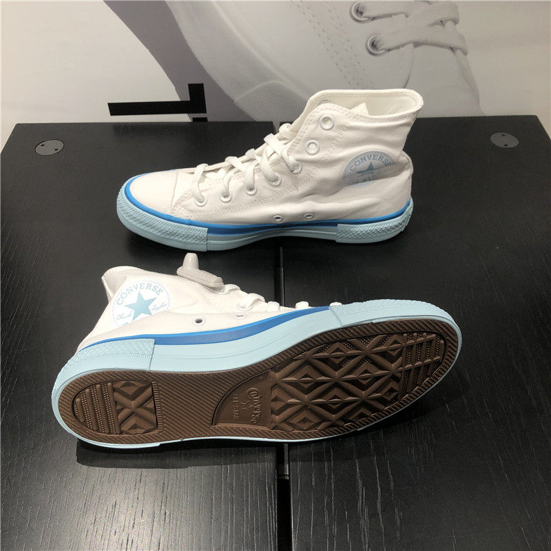 converse匡威allstar白蓝冰淇淋奶油经典女款高帮帆帆布鞋