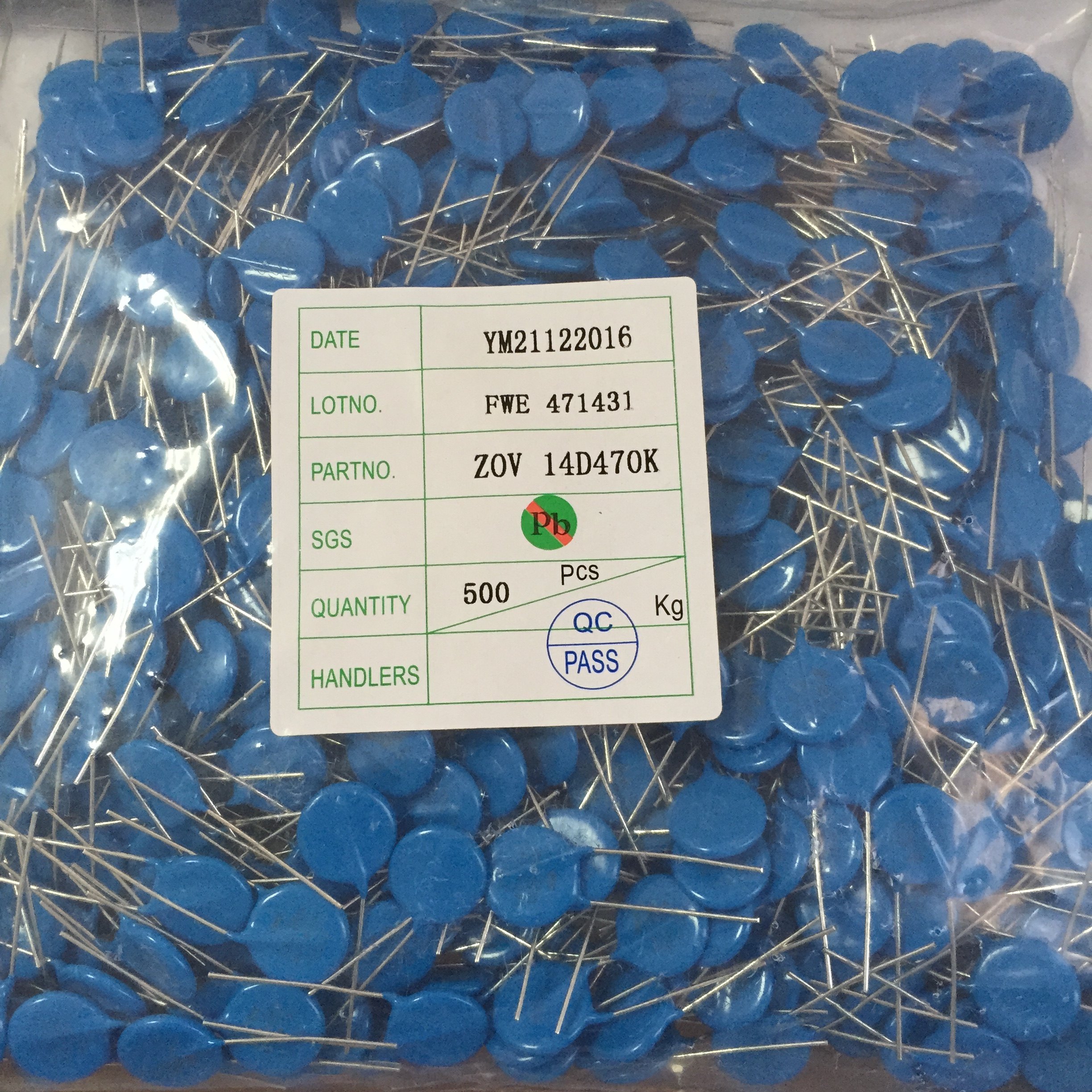 zov压敏电阻器14d470k电压47v外径14mm突波吸收器电阻器