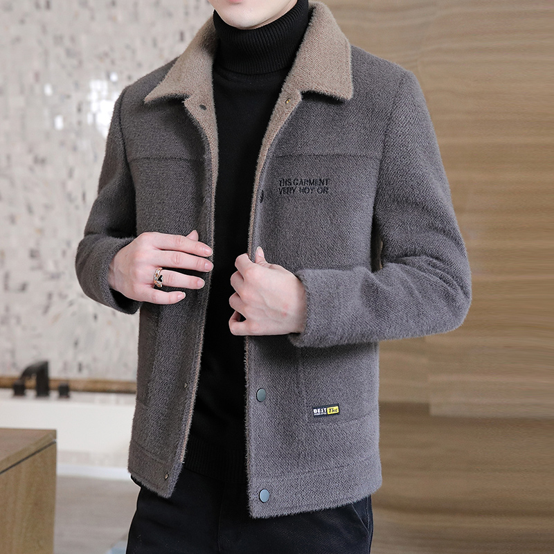 冬季加厚男士毛呢外套短风衣夹克韩版呢子大衣男2021新款秋装潮流