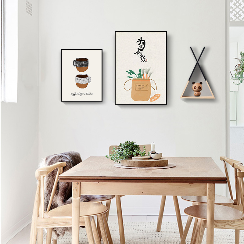 北欧风格装饰画餐厅墙面创意组合挂画现代简约厨房现代装饰画
