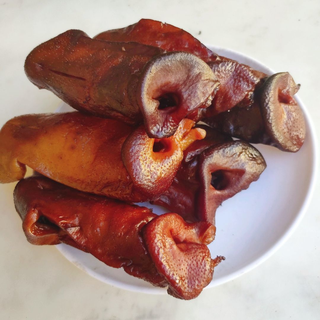 湖南特产腊肉猪头肉猪鼻子嘴巴香嘴烟熏五香腌肉