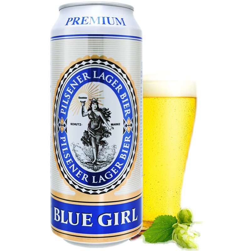 啤酒bluegirl蓝妹德国工艺醇香浓郁500ml12罐啤酒
