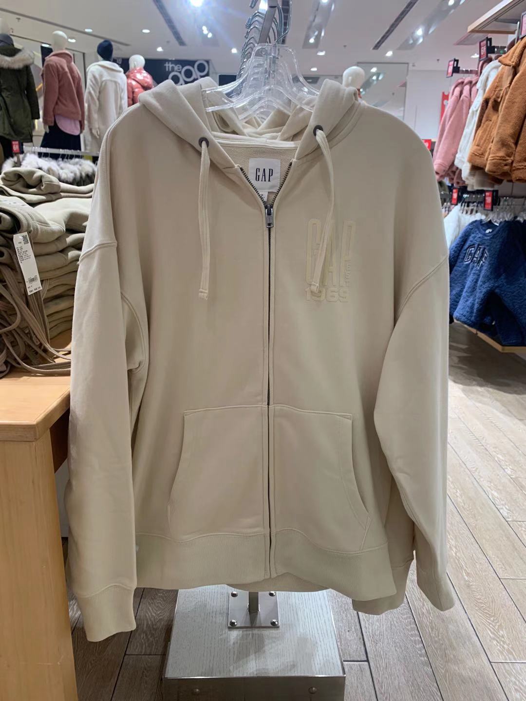 现货！！Gap男装春季连帽卫衣外套开衫logo上衣情侣装 888647