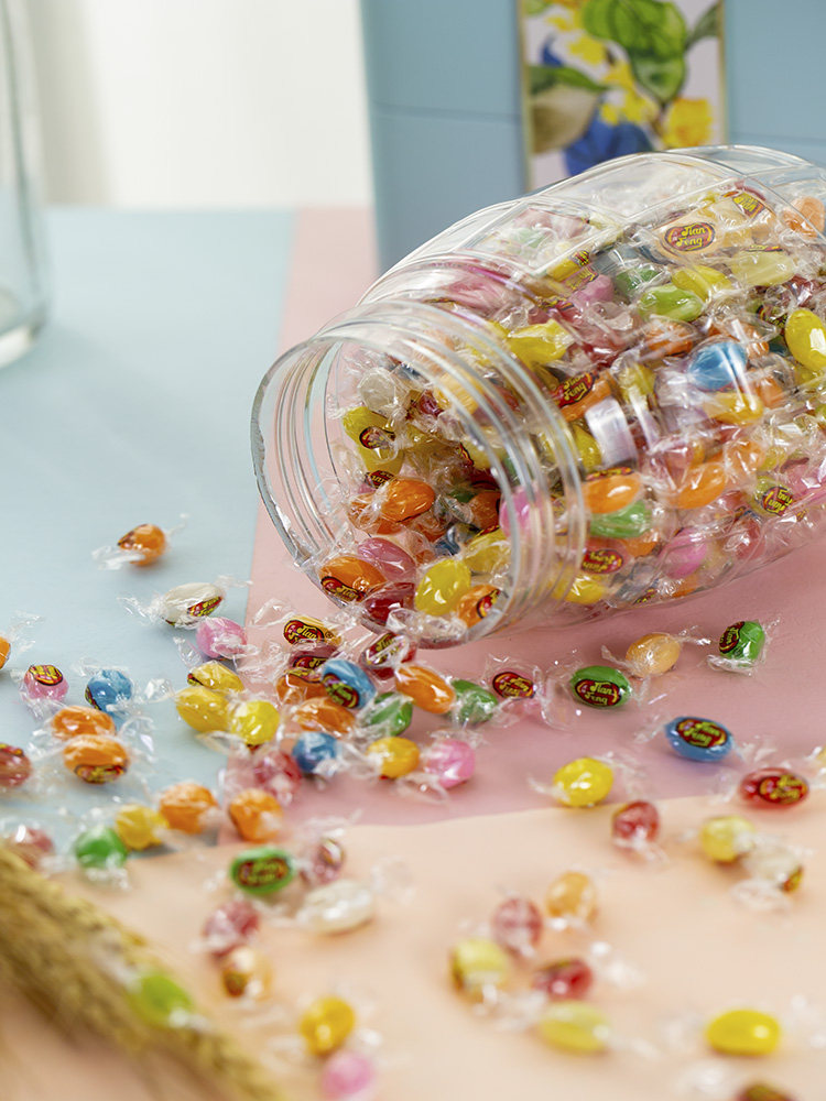 天凤彩虹七彩糖罐装500g软糖糖豆吉利小糖豆结婚传统糖果