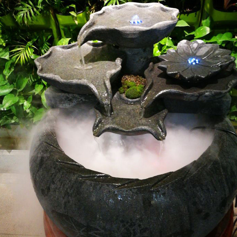 超声波单灯造雾器彩灯大雾量盆景假山水族负离子雾化头景观喷雾器