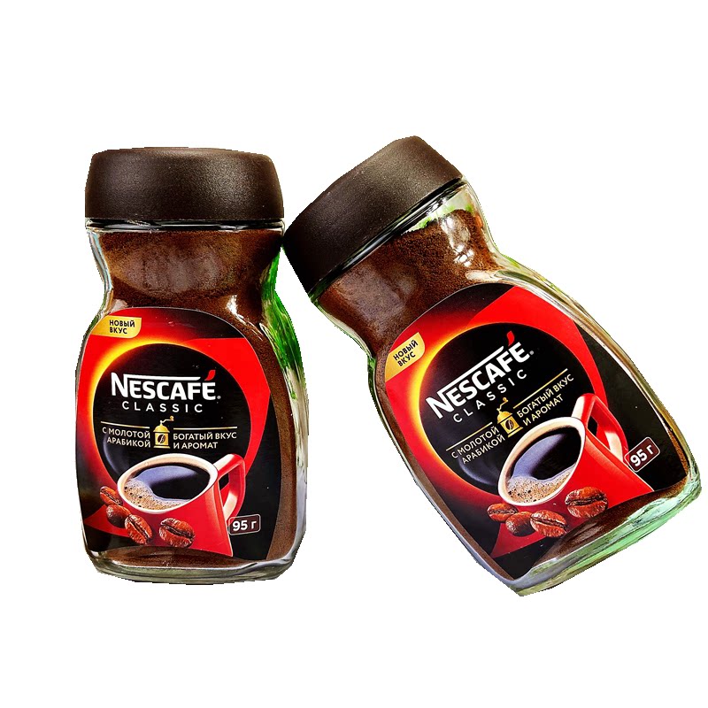 咖啡俄罗斯nescafe雀巢速溶醇品无糖浓香香味瓶装速溶咖啡