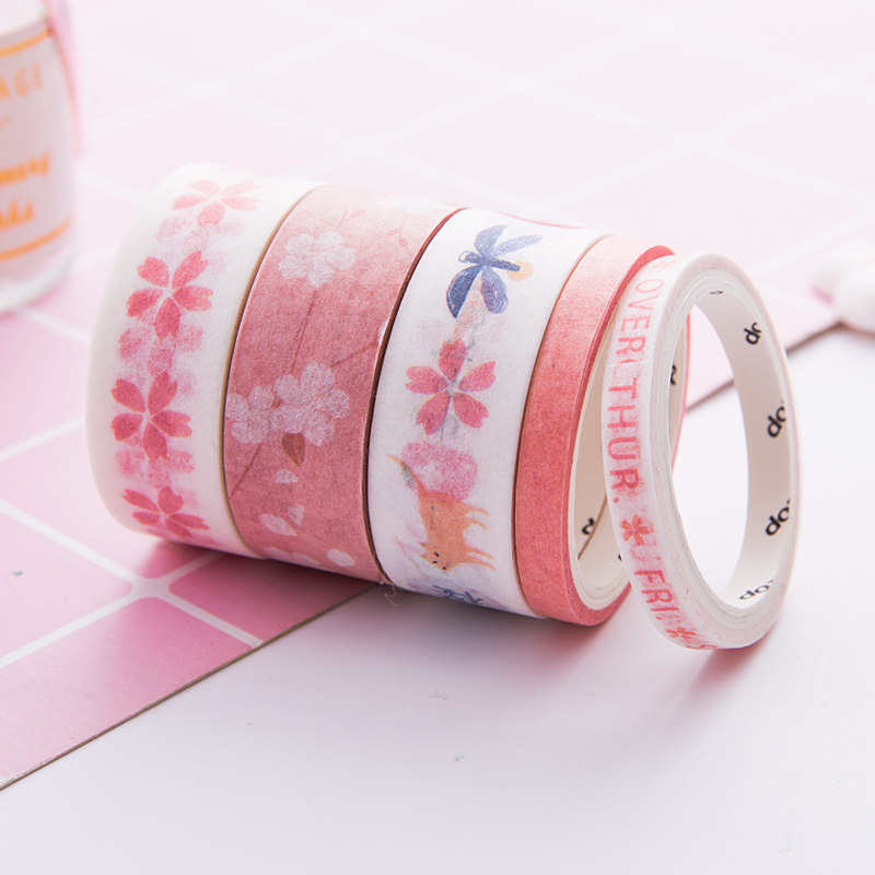 手帐樱花和纸胶带 手账本工具素材套装全套少女可爱印花胶布贴纸