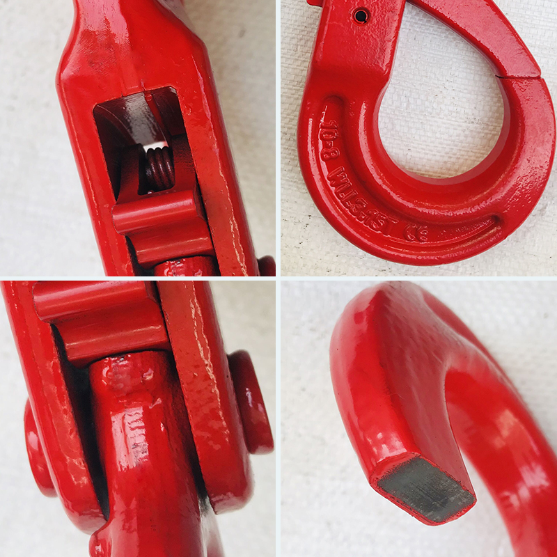 g80环眼型吊钩羊角安全钩美式自锁钩链条货钩起重吊钩行车吊钩