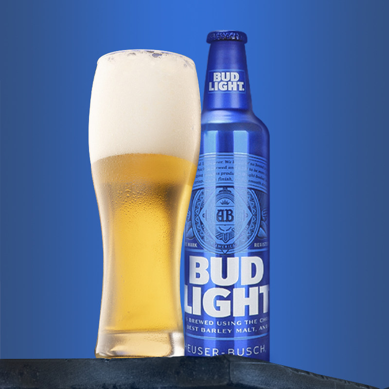 百威蓝铝瓶装473ml24瓶整箱美国进口铝罐蓝色啤酒