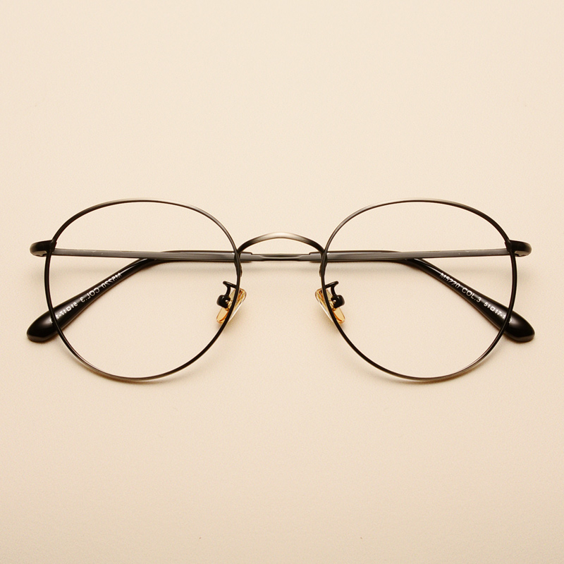 复古圆框眼镜框文艺素颜网红眼镜近视超轻轻金属眼镜架