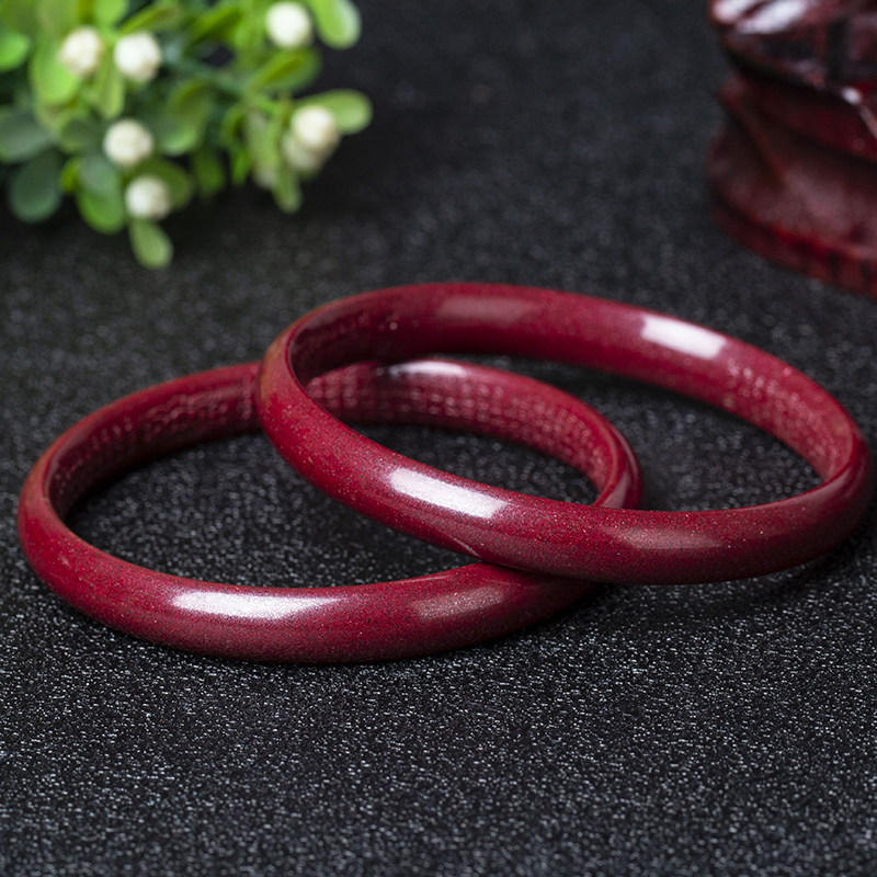 天然原矿朱砂内心心经手镯帝王紫砂招财做工精细手饰