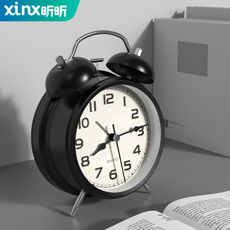 小闹钟起床神器儿童学生用男女孩闹铃强力叫醒台钟