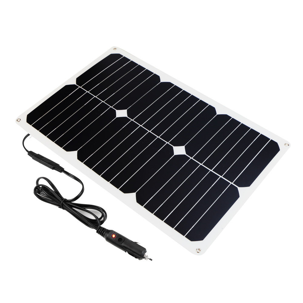 汽车太阳能充电器电动车摩托电瓶车载充电器18v18w防水太阳能板