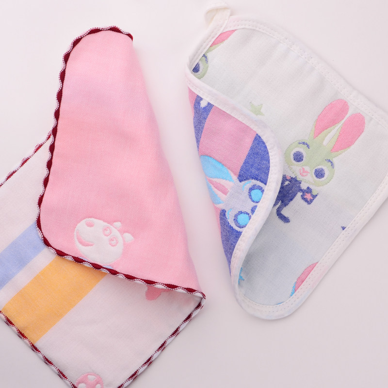 gb好孩子婴儿手帕纯棉纱布面巾宝宝口水巾儿童手绢洗脸方巾5条装