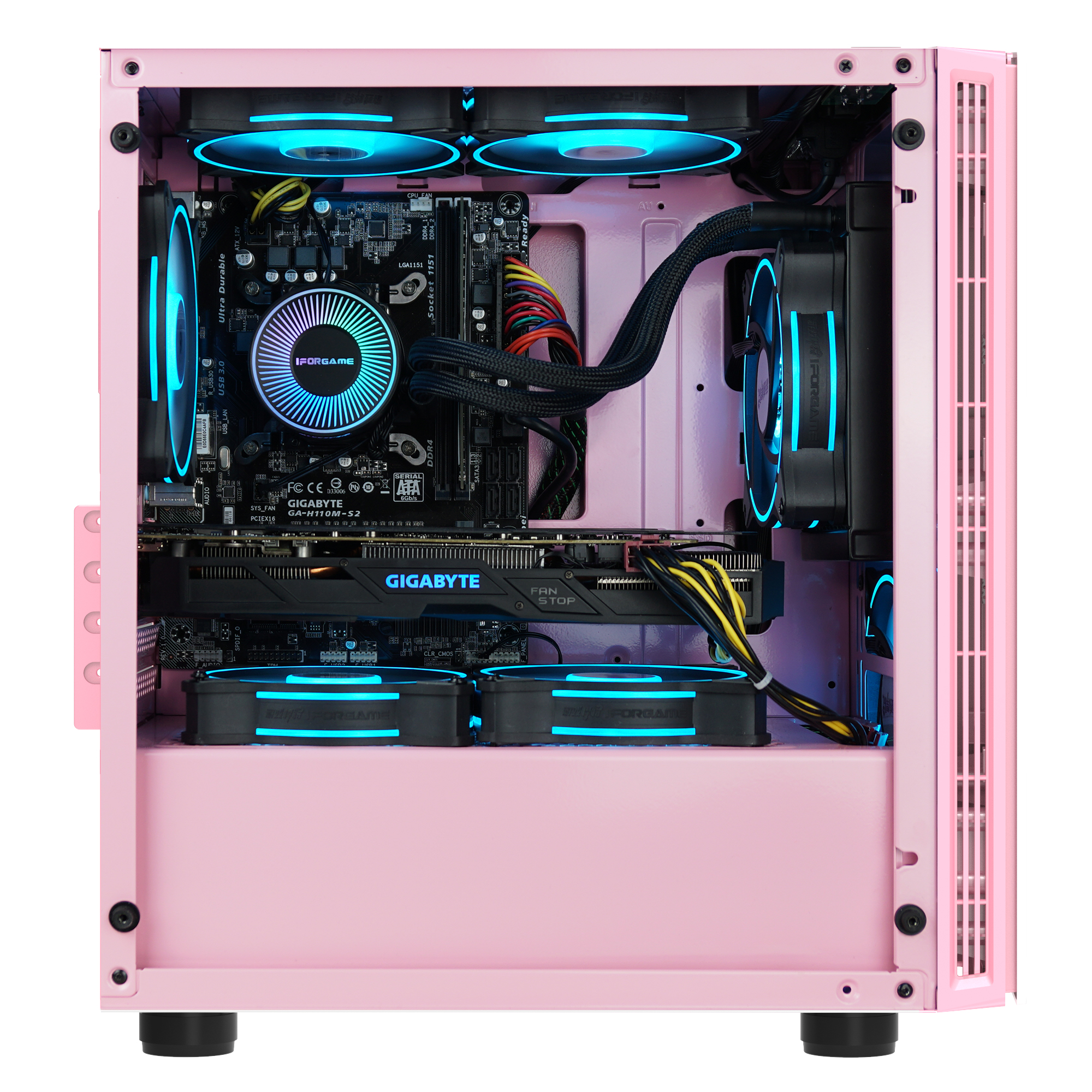 粉色机箱台式机电脑matxitxmini游戏悍将omg迷你机箱