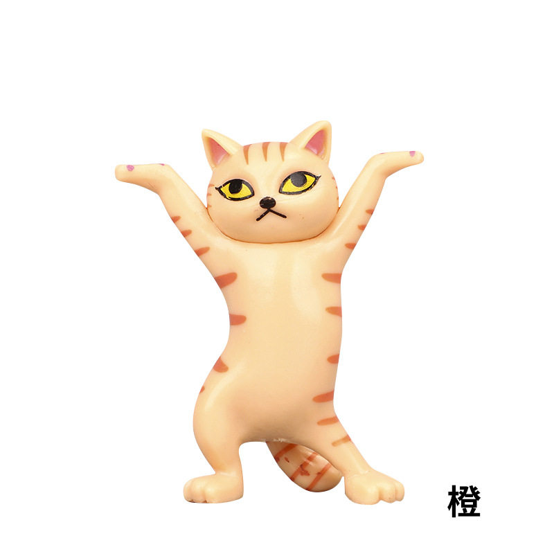 举手妖娆笔架摆件跳舞猫卡卡通小猫猫咪玩具毛绒