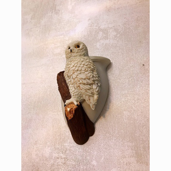 现货纽约下城公园进口圆头圆白羽雪雕猫头鹰空间花瓶