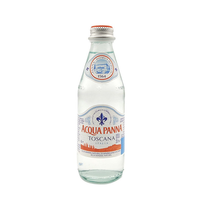 acquapanna意大利进口普娜天然矿泉水玻璃瓶250ml饮用水