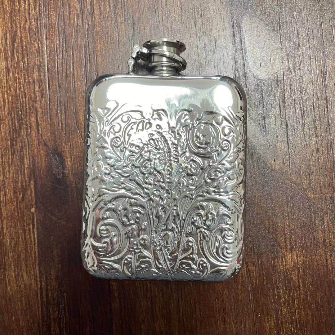 上新一件维多利亚纹款buck英国锡器随身酒壶7盎司酒壶