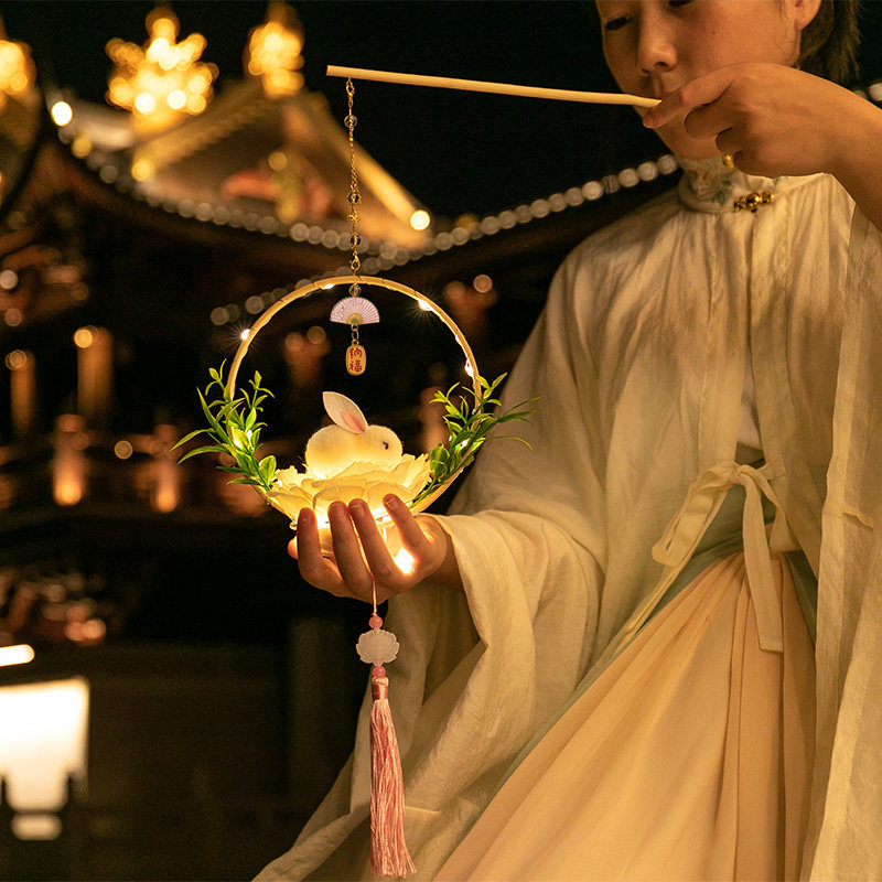 古风2022新款儿童手提兔子灯笼手工手工制制作灯笼