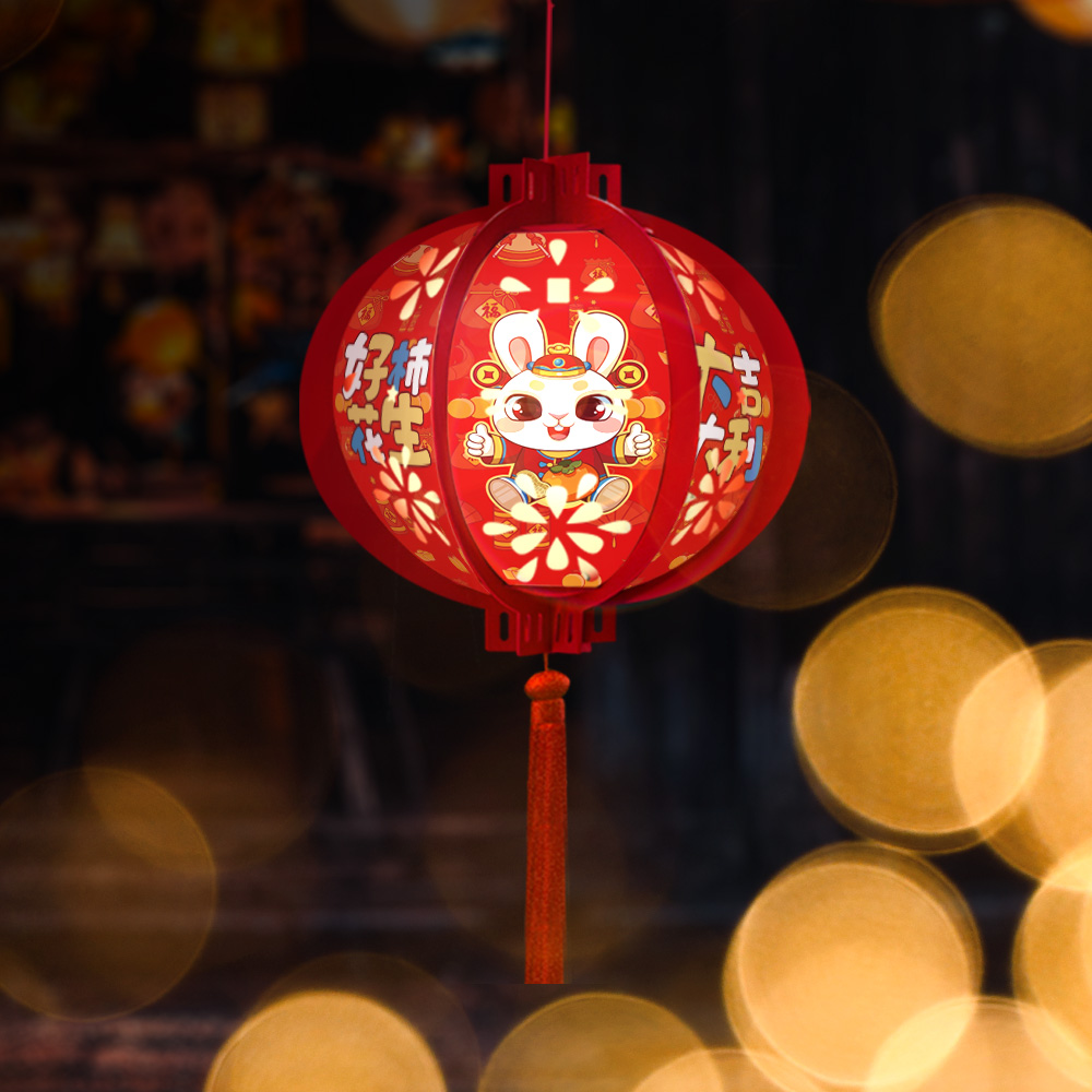2023兔年兔子灯笼元宵节儿童手提花灯新款工制灯笼