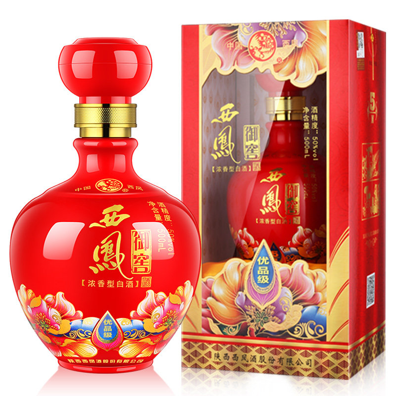 西凤酒50度御窖优品品级浓香香型粮食白酒礼盒国产白酒