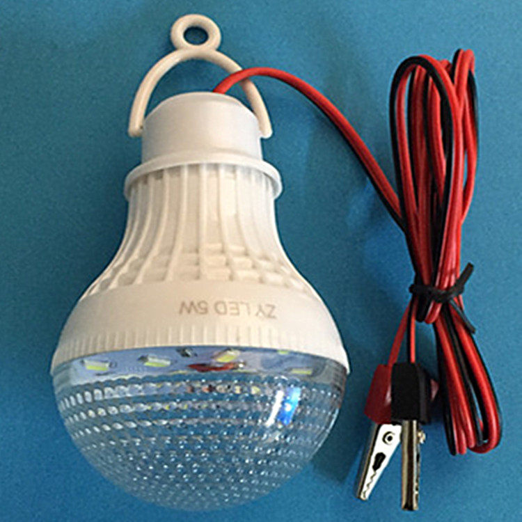 12vled灯泡 夜市摆地摊电瓶灯12v灯泡 led带线低压直流球泡灯12v