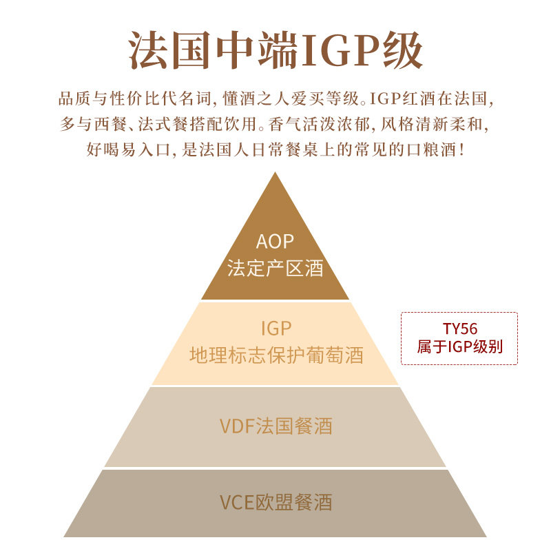 山图ty56法国红葡萄酒原瓶进口红酒整箱礼盒750ml干红静态葡萄酒