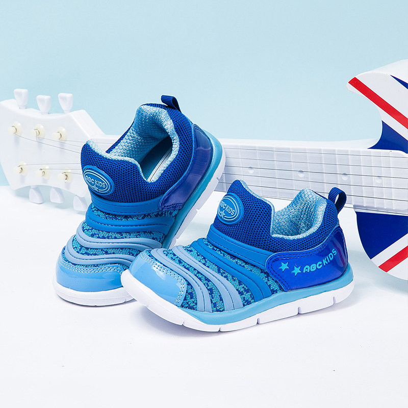 abc童鞋毛毛虫鞋2018新款男童运动鞋1-3岁女宝宝春秋休闲网鞋子潮