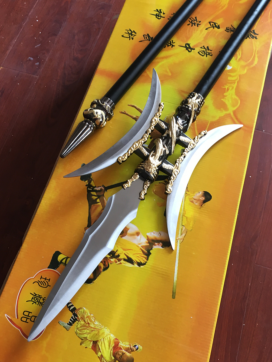 兵器特价武术十八般可拆卸方天画戟单月双月红缨枪未开刀剑