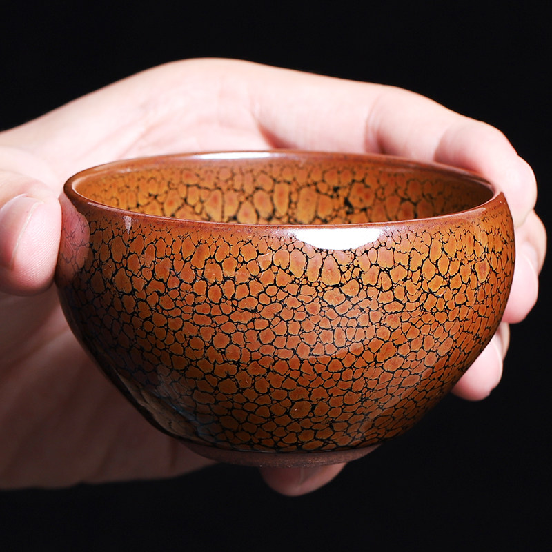 建阳茶盏单杯建窑大主人杯建盏正品福建盏纯手工鹧鸪斑钵型盏杯