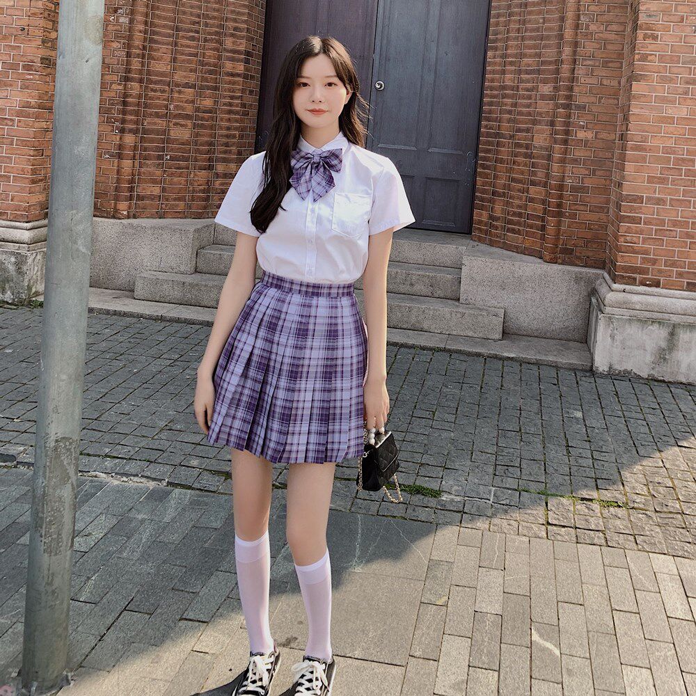 葡萄汽水 jk制服裙正版套装格裙电竞少女百褶裙高腰a字显瘦闺蜜装