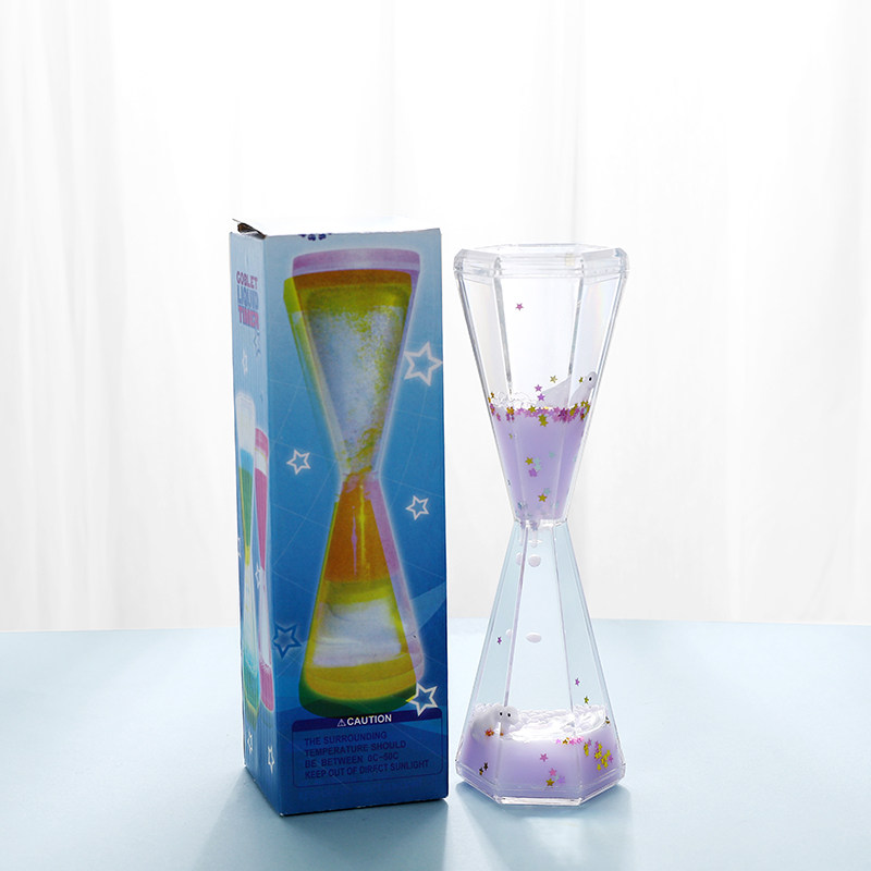 创意六角动物水漏计时器液体沙漏摆件儿童学生摆件