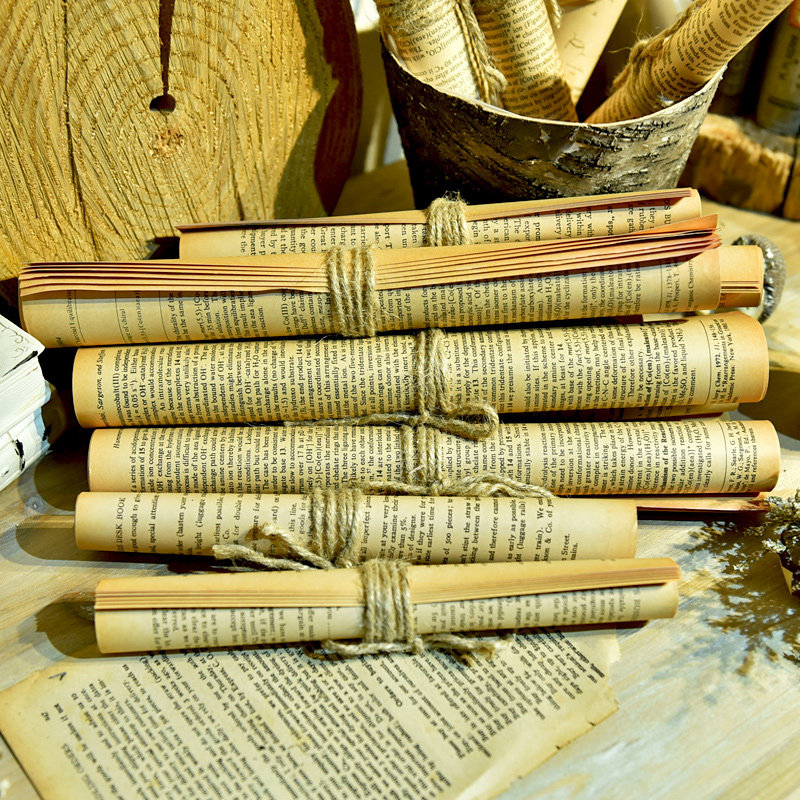 复古书卷森仕英文书本报纸道具书房咖啡店装饰摆件