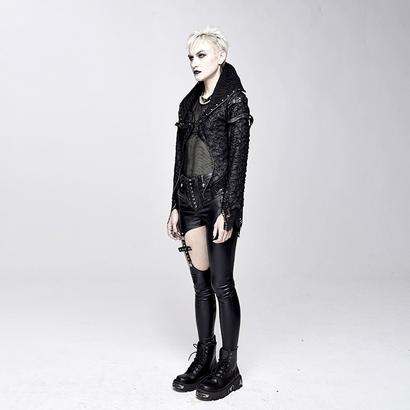 欧卢蒸汽朋克暗黑女装2020春季新款个性复古短外套