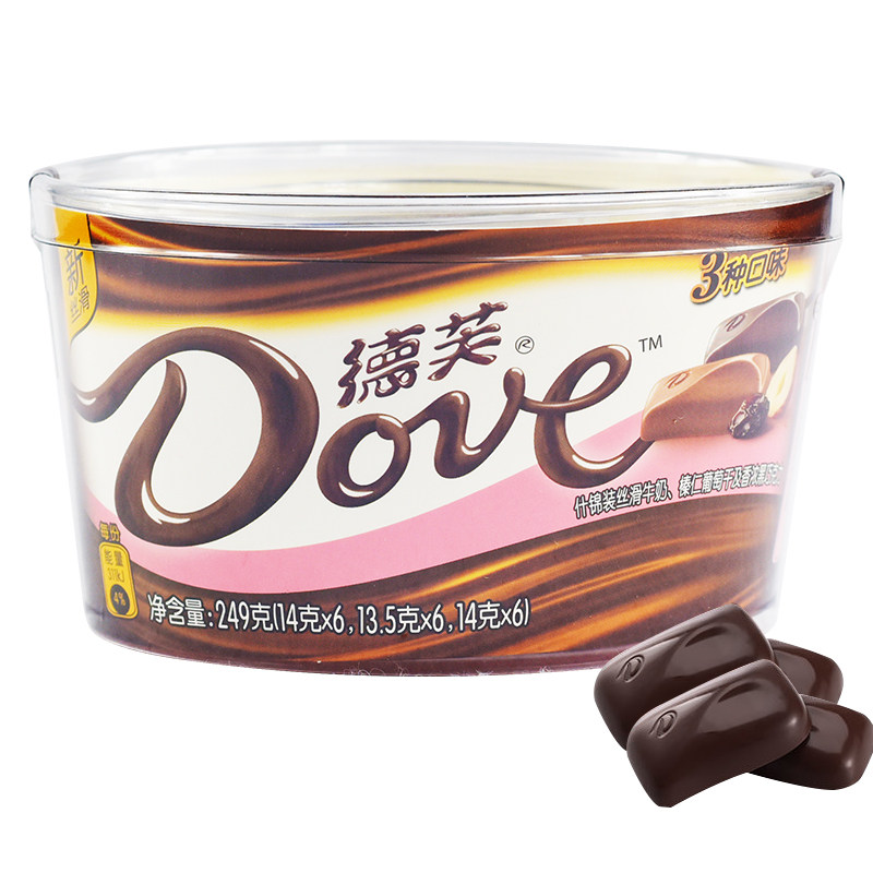 德芙巧克力礼盒252g排块碗牛奶香浓桶装节日礼物牛奶巧克力