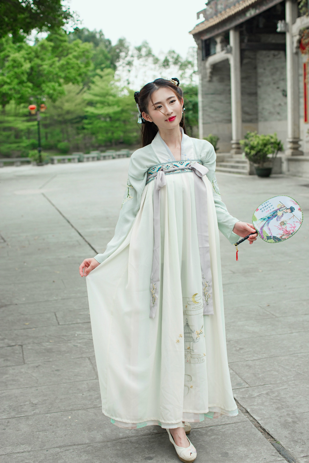 改良汉服菩提雪绣花齐胸襦裙日常齐胸襦裙