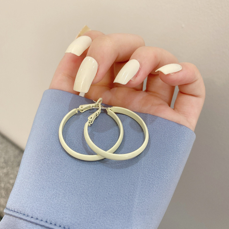 s925高级白色耳饰简约大气气质轻奢网红潮爆耳环