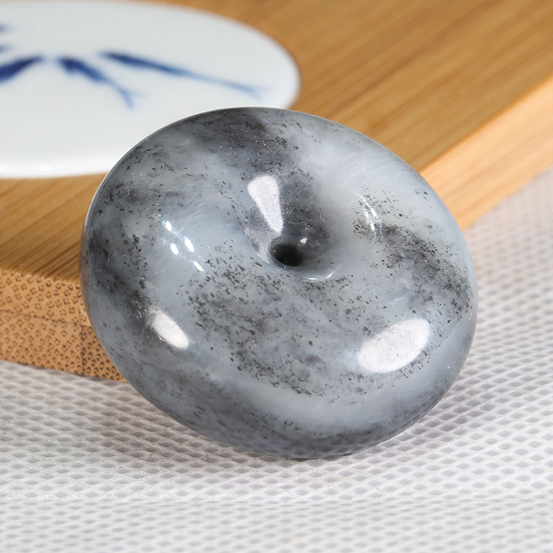 愚石苑新疆和田青花玉吊坠平安扣挂件玉佩天然玉石颈饰