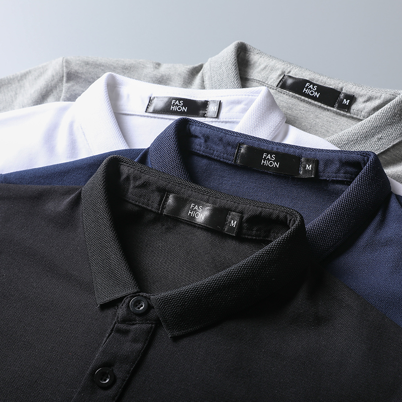 polo衫男夏季商务保罗衫男士有带领纯色短袖t恤纯棉翻领上衣潮牌