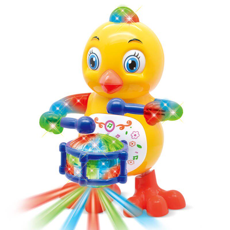 欢乐电动小鸡鼓手会唱唱歌跳舞小猪打鼓佩奇电动