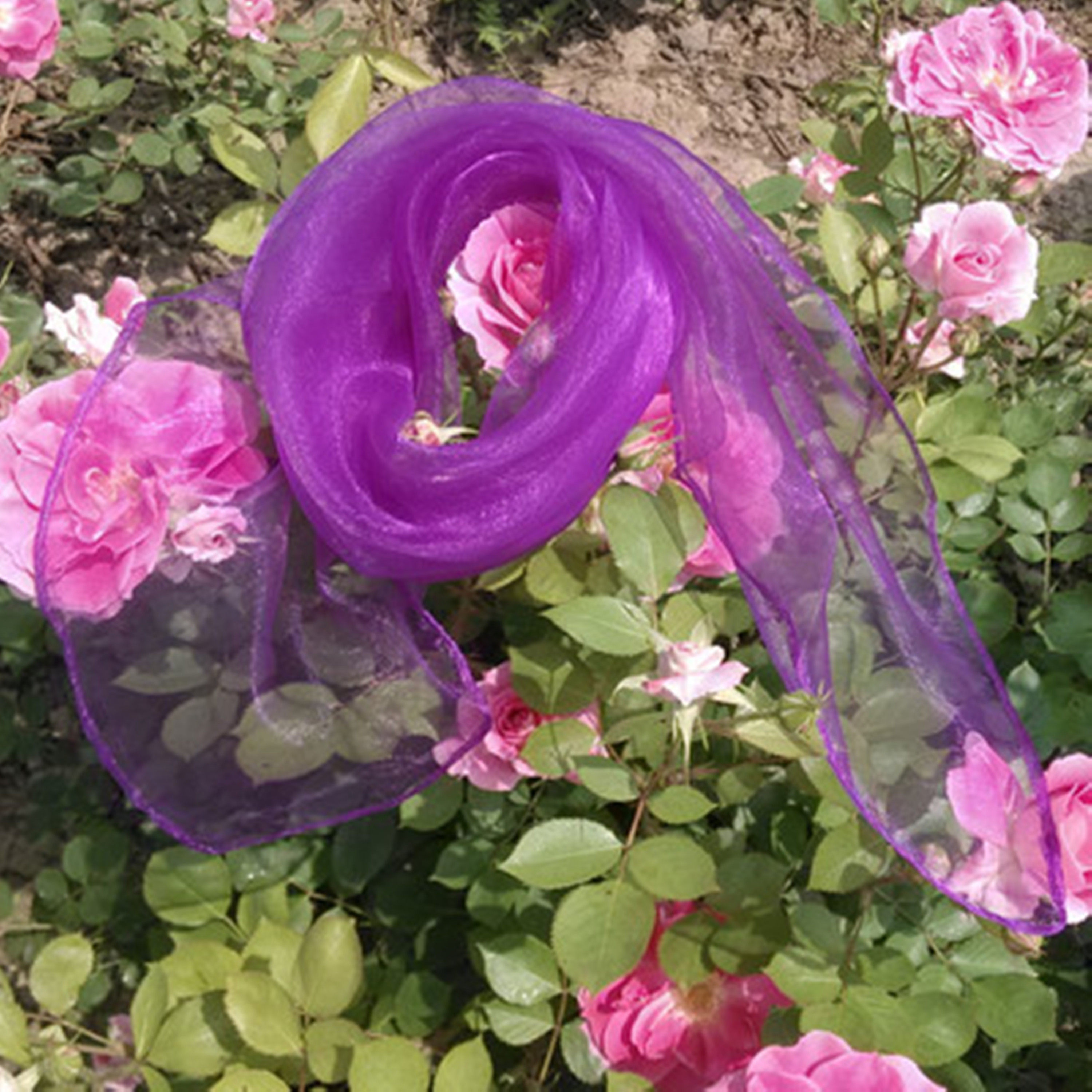 惊爆围脖纱巾儿童风沙方巾丝巾男女透明纯色双色舞蹈围巾跳舞