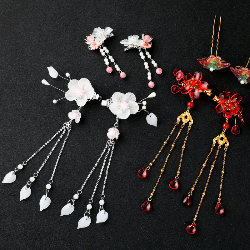 古装夹子头饰古风发夹汉服配饰饰边发饰步摇发饰