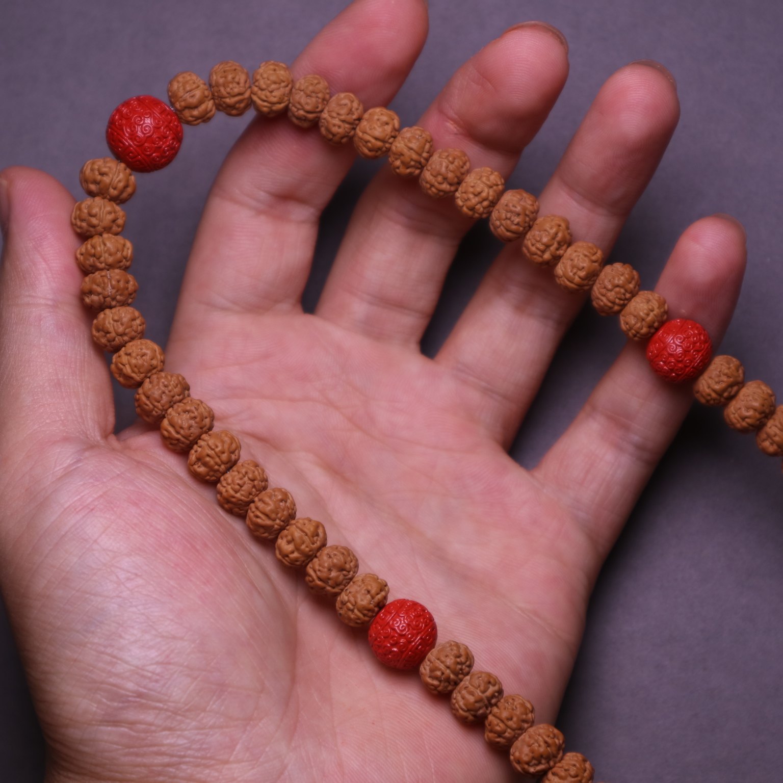 耀天文玩帝王红砂回纹珠顶珠腰朱砂背云吊坠diy配件