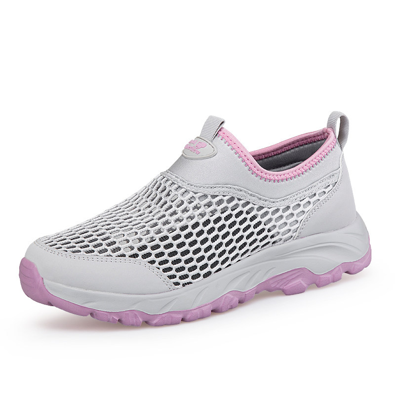 透气足力健老人鞋女夏季中老年新款凉鞋妈妈轻便单鞋