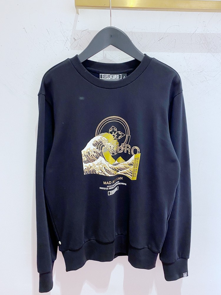 福神2022秋冬浮世绘海浪家标志印花套头纯棉休闲运动卫衣